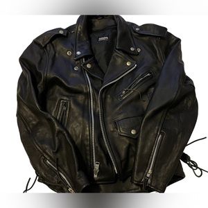 Womens vintage black leather jacket